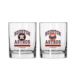 Logo Brands - Houston Astros 12oz. Current & Throwback Logos Two-Pack Glass Set - Multicolor
