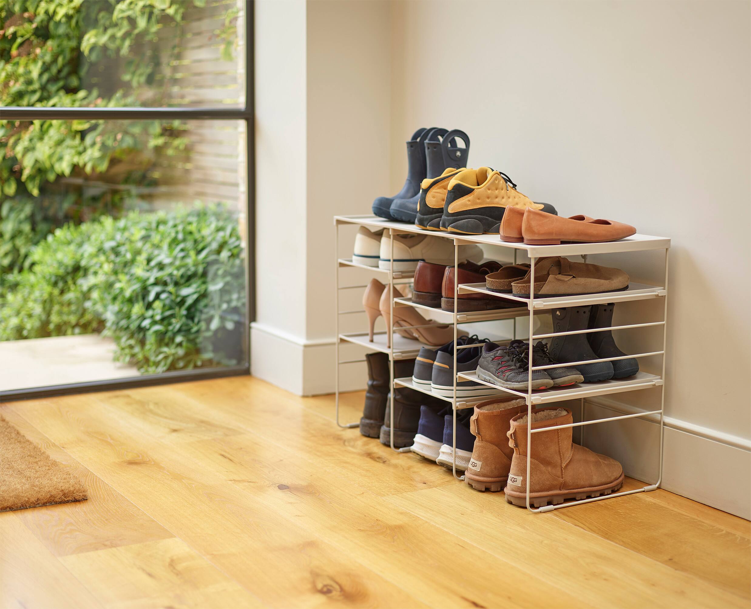 Alt View 2. Joseph Joseph - Level Adjustable Shoe Rack - Stores 12 Pairs - Ecru.