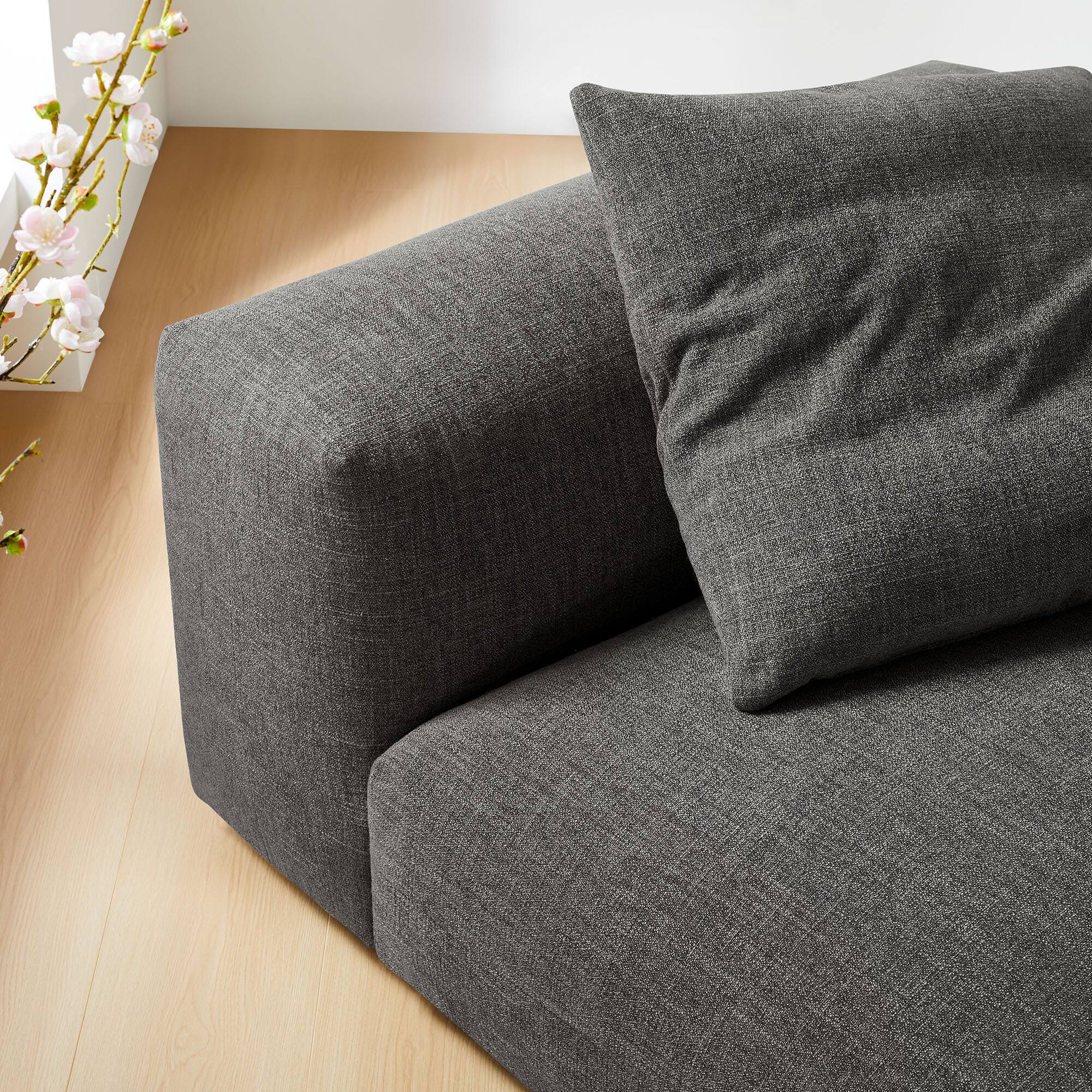 Alt View 8. Modway - Solace Modular Upholstered Fabric Armless Chair by Modway - Charcoal.