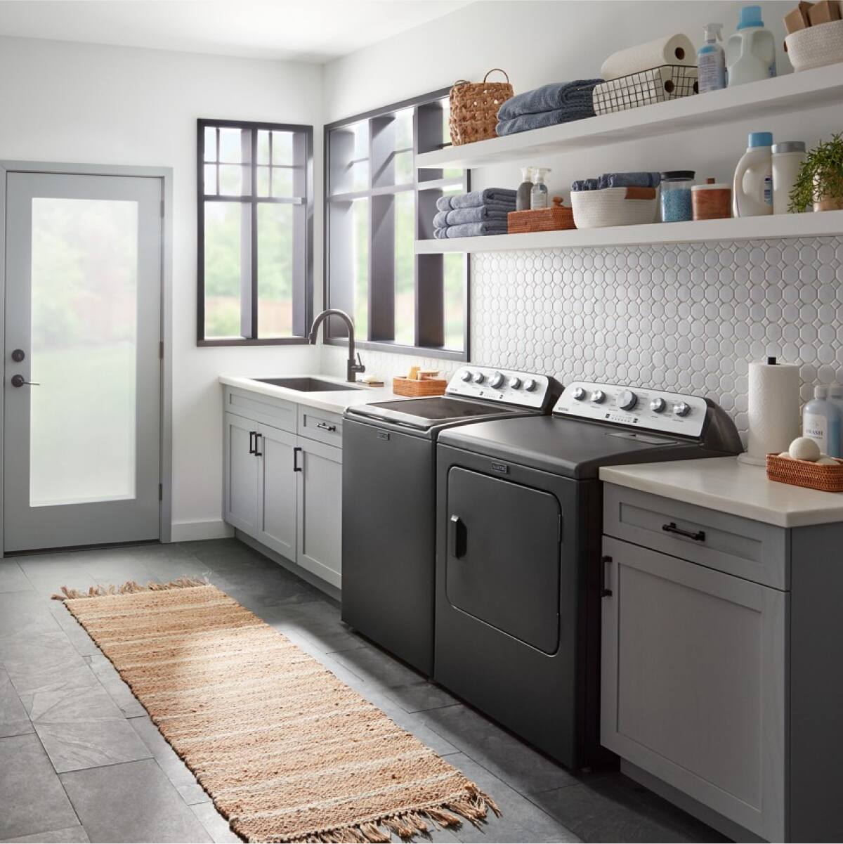 Alt View 7. Maytag - Maytag - 4.7 Cu. Ft. High Efficiency Top Load Washer with Extra Power Button - Volcano Black - Volcano Black.