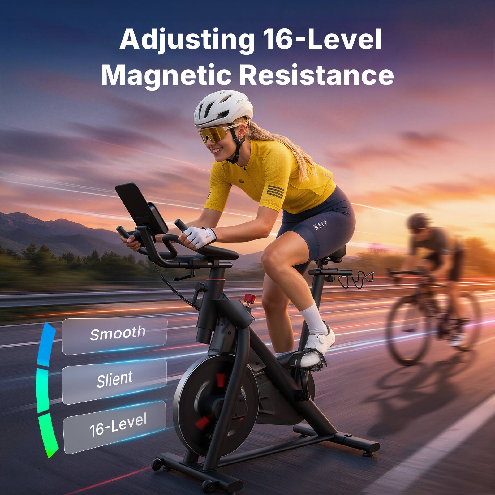 Adjusting 16-Level Magnetic Resistance

Smooth  
Silent  
16-Level