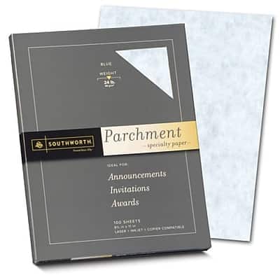 "Southworth - Parchments 8.5"" x 11"" Multipurpose Paper, 24 Lbs., 100 Brightness, 100/Box (P964CK) - Blue" price history on PriceWatchPro