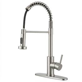 Kitchen Faucet with Pull Down Sprayer Industrial 1 Handle 1 Hole Or 3 Hole Faucet Stainless Steel
