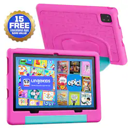 Contixo - A10 10" Educational Kids Tablet with Epic! and Lingokids 64GB with Parental Controls & Kid-Proof Case - Pink