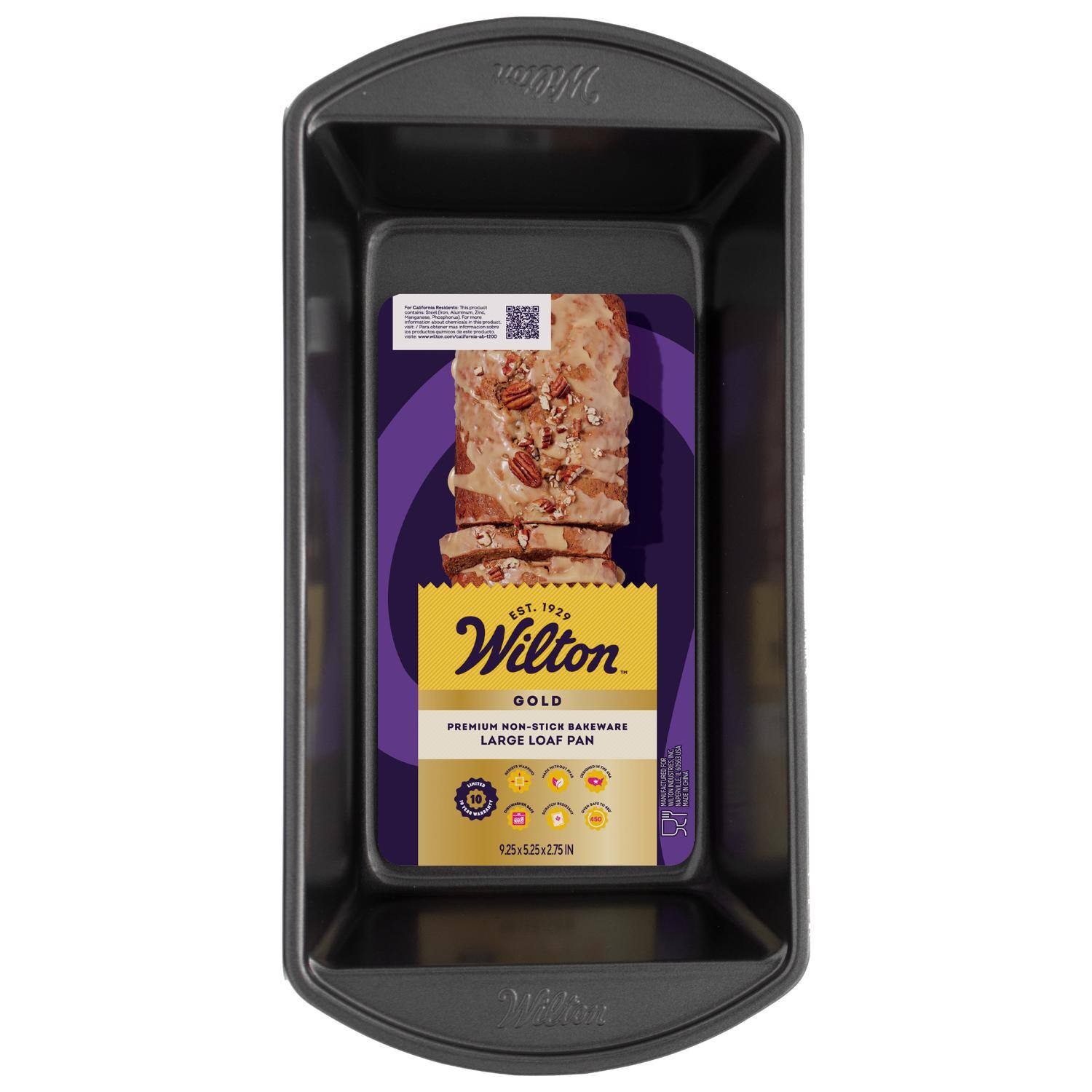 Part / Aments - - - product. - - -  
EST. 1929 Wilton GOLD  
PREMIUM NON-STICK BAKEWARE LARGE LOAF PAN 10 9.25x5.25x2.75IN  
neos  
Willow