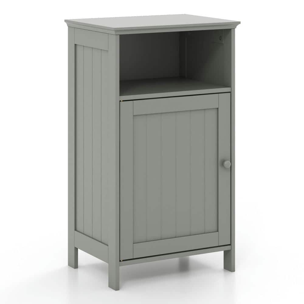 Pefilos - Bathroom Freestanding Adjustable Shelf Floor Storage Cabinet- Bathroom Storage Cabinet for Entryway Storage - Gray