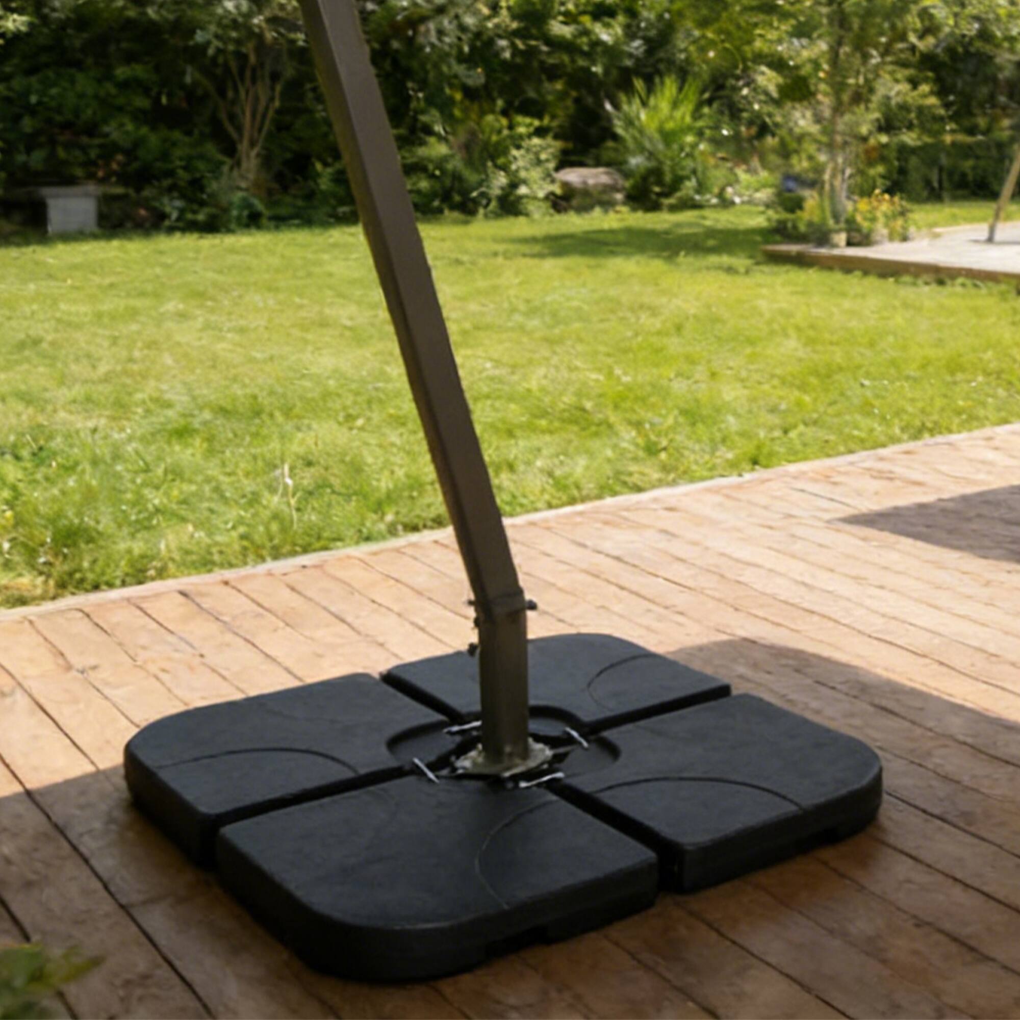 Back. Anysun - Portable Versatile Sturdy 4-Panel Interlocking Design Patio Umbrella Stand, Assembly Required - Black.