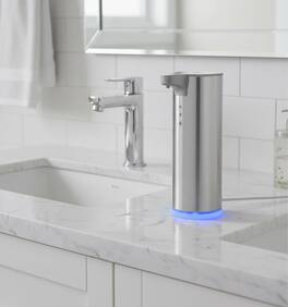 FINEAK - 2-Level USB-C Rechargeable Foaming Soap Dispenser - EasyFoam Stainless Steel IPX5 - Silver