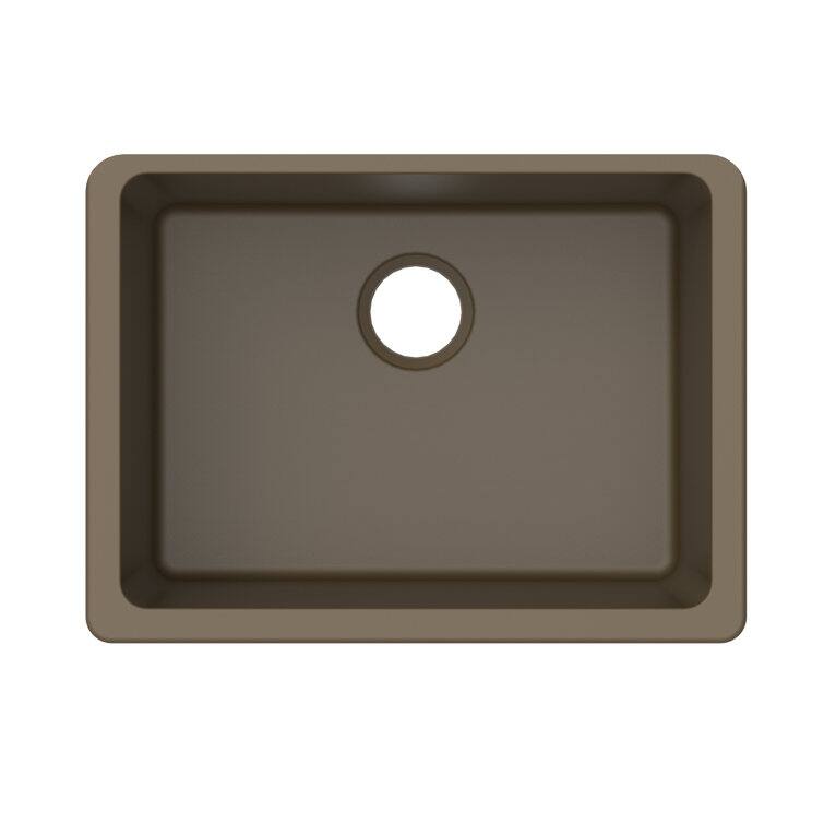 Alt View 2. Winpro - Winpro Undermount Granite Composite 25 in. L x 18-1/2 in. L x 9-1/2 in. Single Bowl Kitchen Sink in Mocha - Mocha.