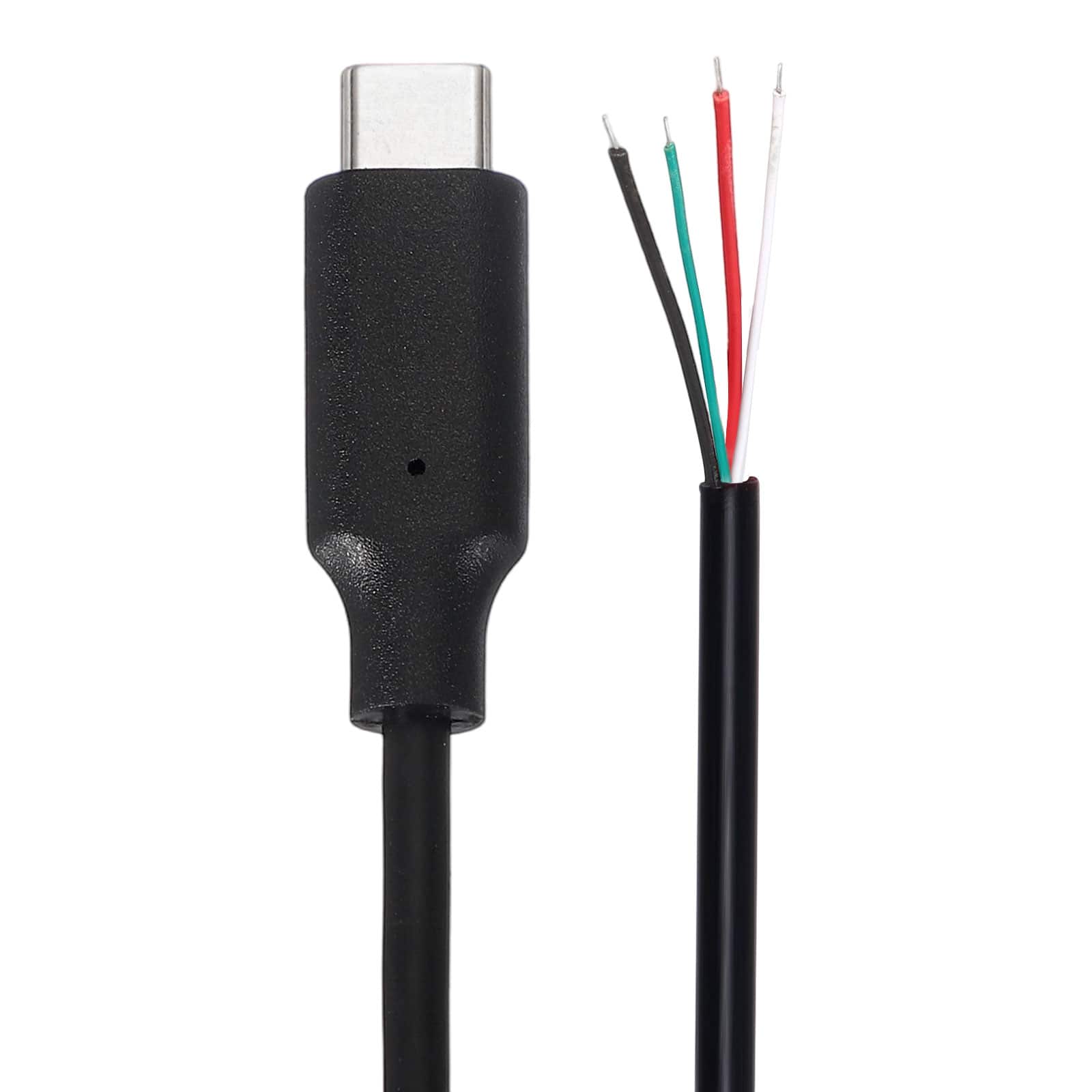 Unique Bargains - 0.3M USB C Male to 4-Pin Bare Wire Pigtail, 20AWG 12V 5A, for DIY Keyboard/Fan Repair, 2pcs - Black