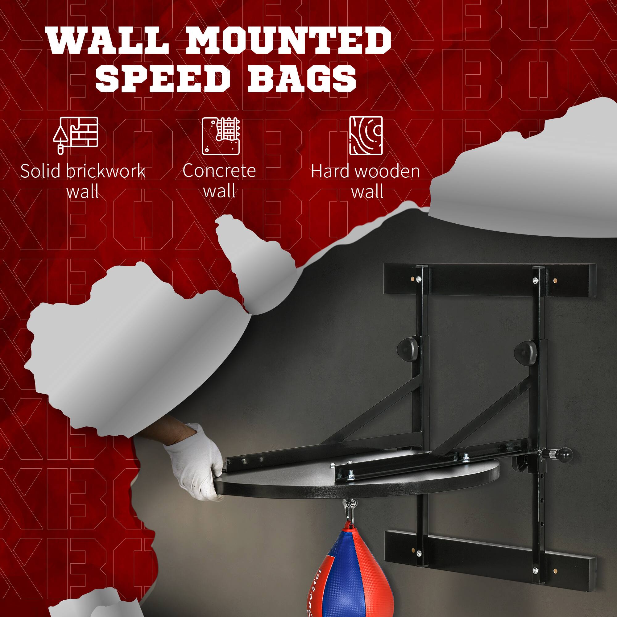 WALL MOUNTED SPEED BAGS

Solid brickwork wall  
Concrete wall  
Hard wooden wall
