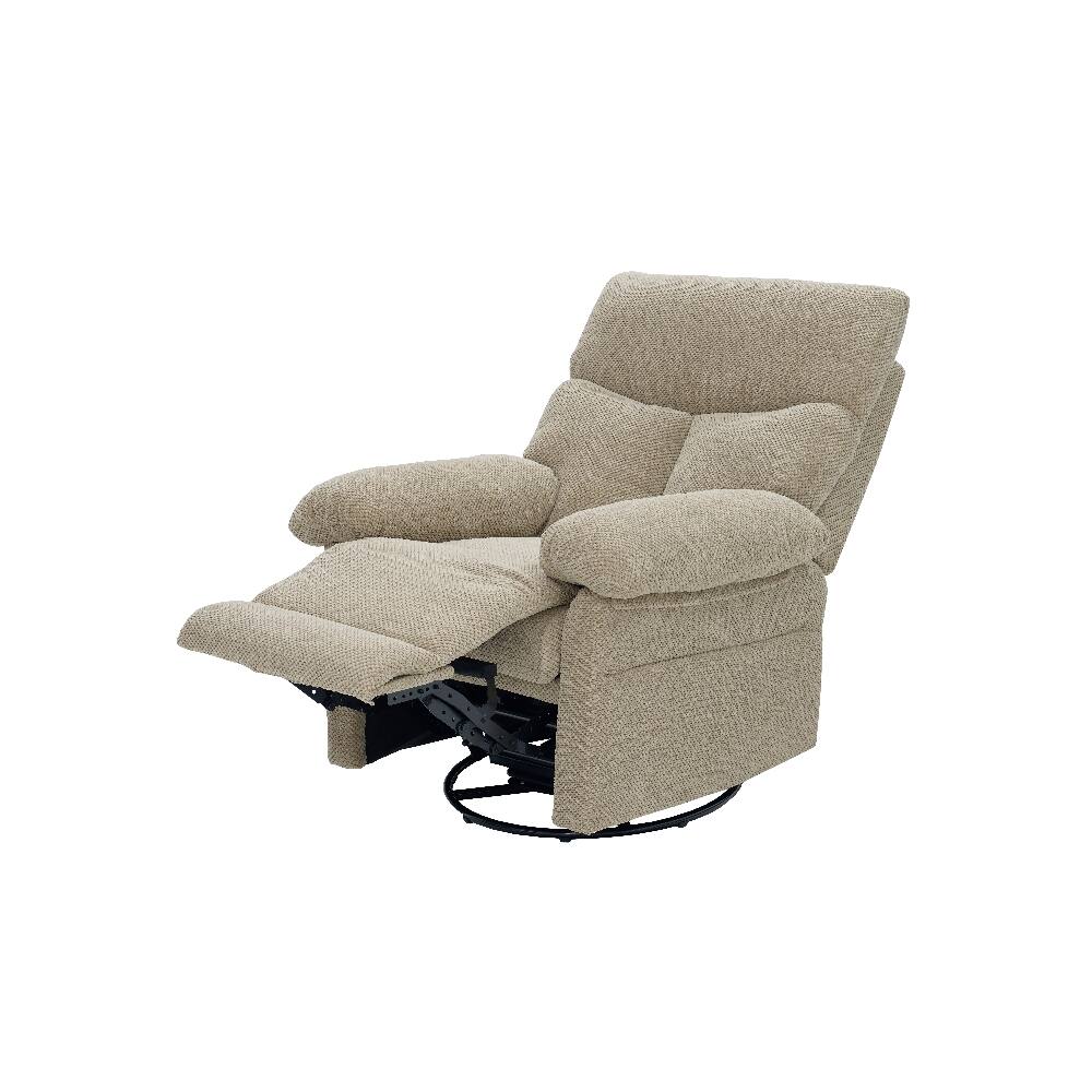 Alt View 9. Ropilly - Ropilly Modern swivel rocker recliner, camel fabric glider armchair for living room - Camel.