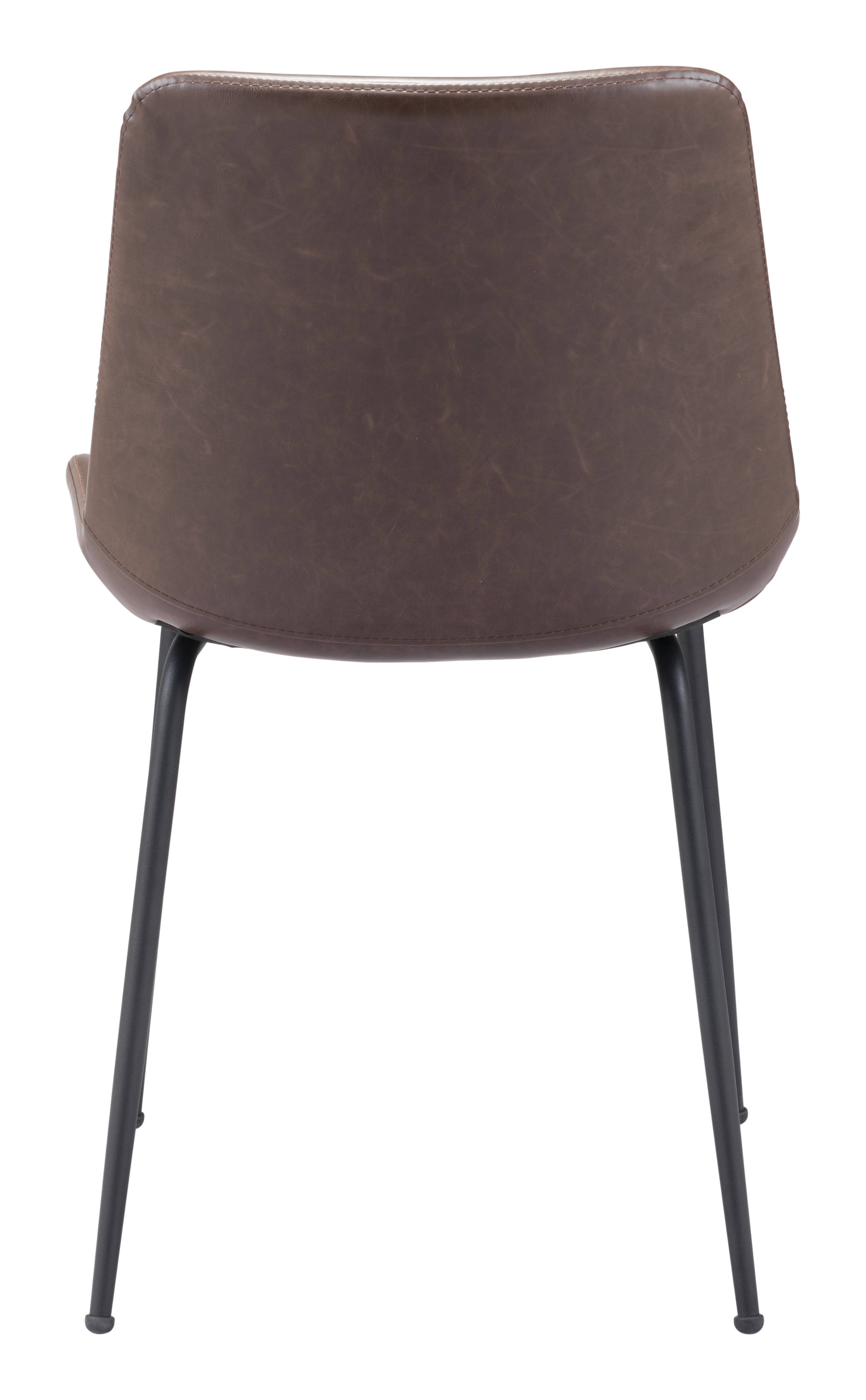 Alt View 2. Hivvago - Byron Dining Chair (Set of 2) Brown - Brown.