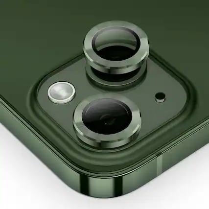 Front. Entronix - Premium Entronix Camera Lens Protector for iPhone 14/14 Plus - Durable Metal Design - Green.