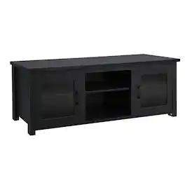 Flash Furniture - Sheffield Classic TV Stand for up to 80" TVs - Modern Finish with Full Glass Doors - 65" Engineered Wood Frame - 3 - Black