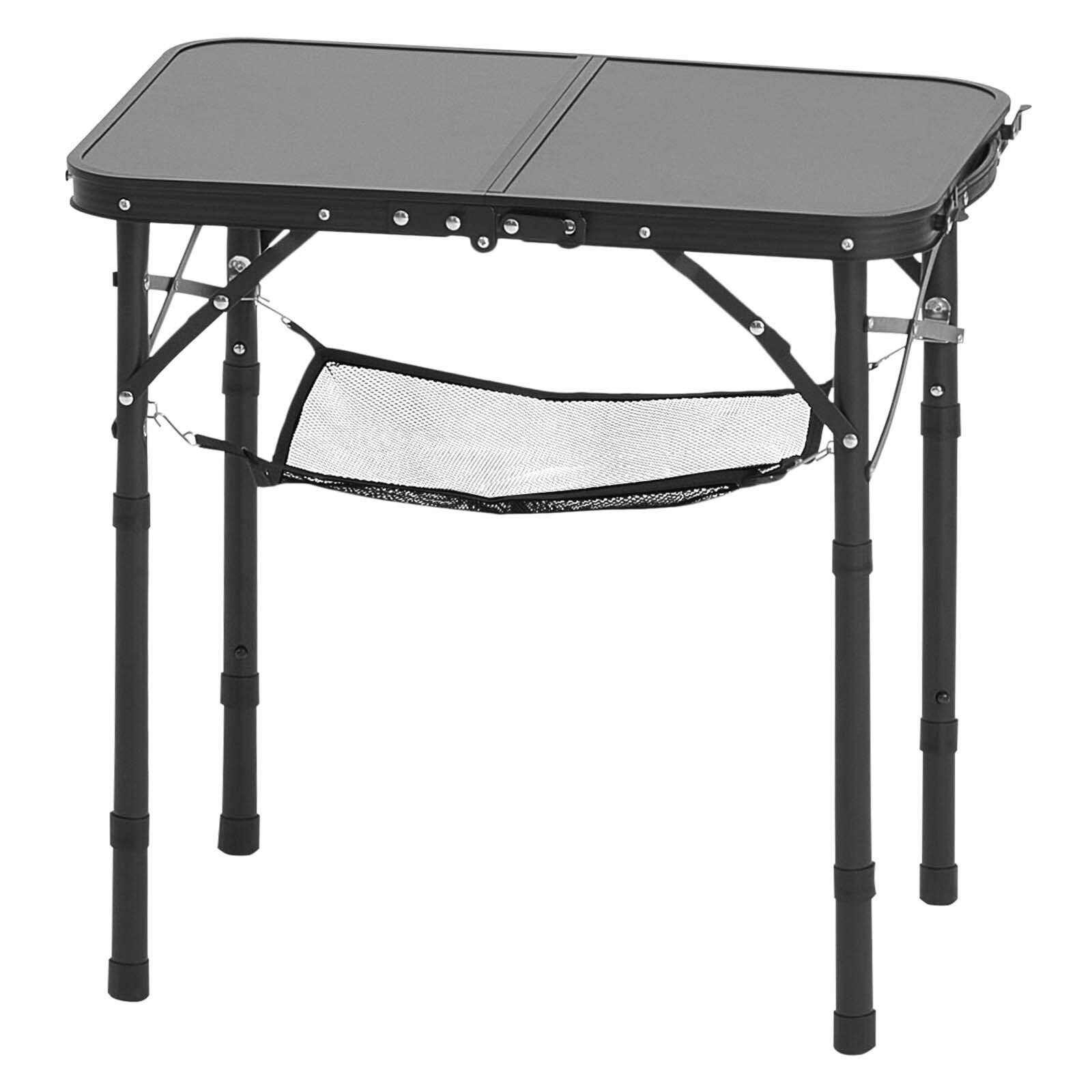 Alt View 10. Glintex - Camping Table, Adjustable Height Folding Camping Desk with Mesh Layer, Portable Lightweight for BBQ & Picnic - Black.