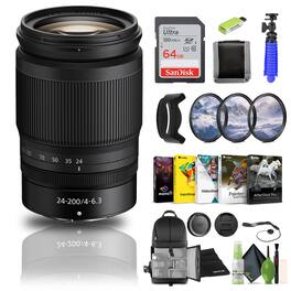NIKKOR Z 24-200mm f/4-6.3 VR Telephoto Zoom Lens for Nikon Z Cameras - Bundle - Black