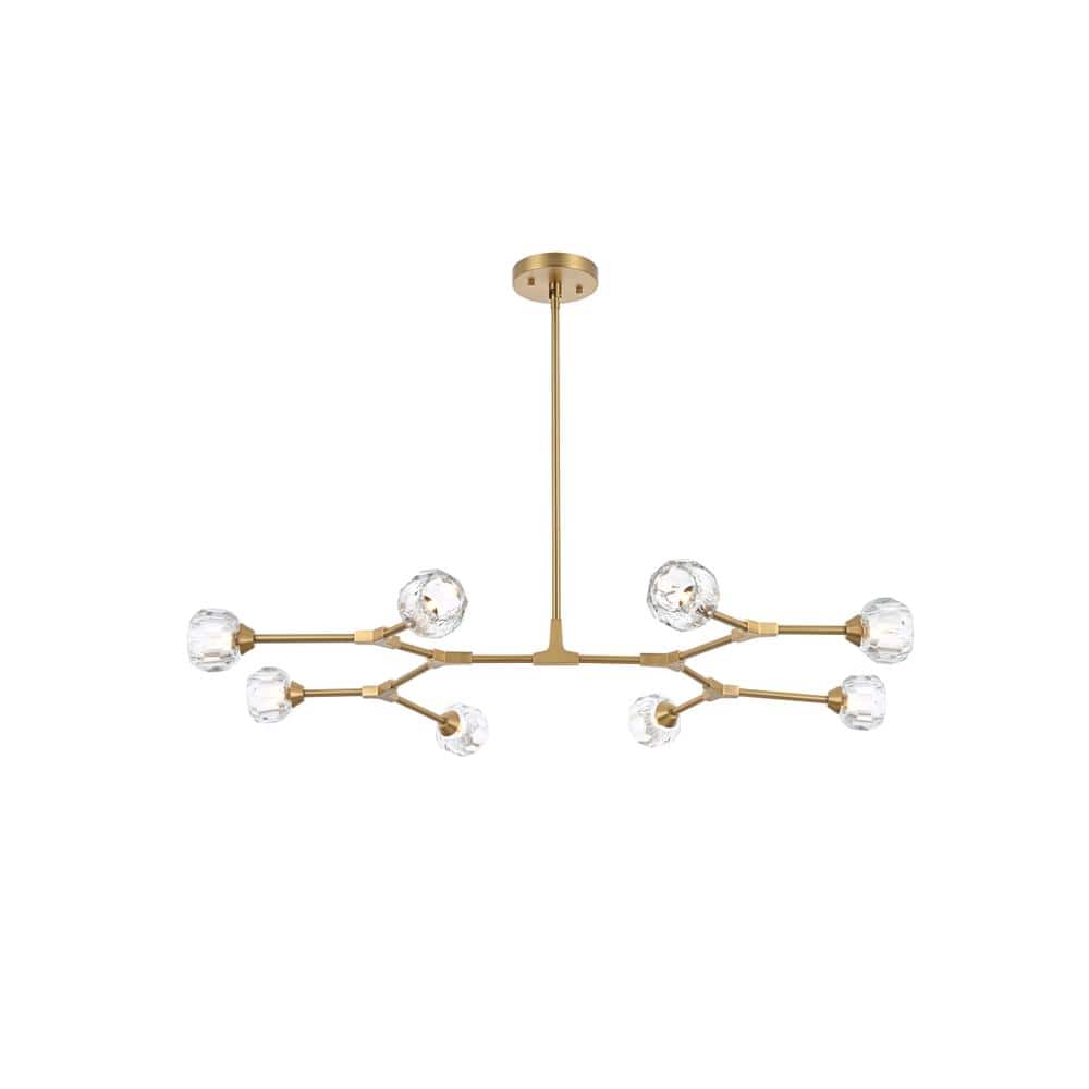 Elegant Lighting - Zayne 8 Light Pendant in Gold - Gold And Clear price history on PriceWatchPro