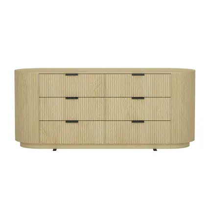 Front. Manhattan Comfort - Olivia Modern 71" Dresser - Natural Oak.