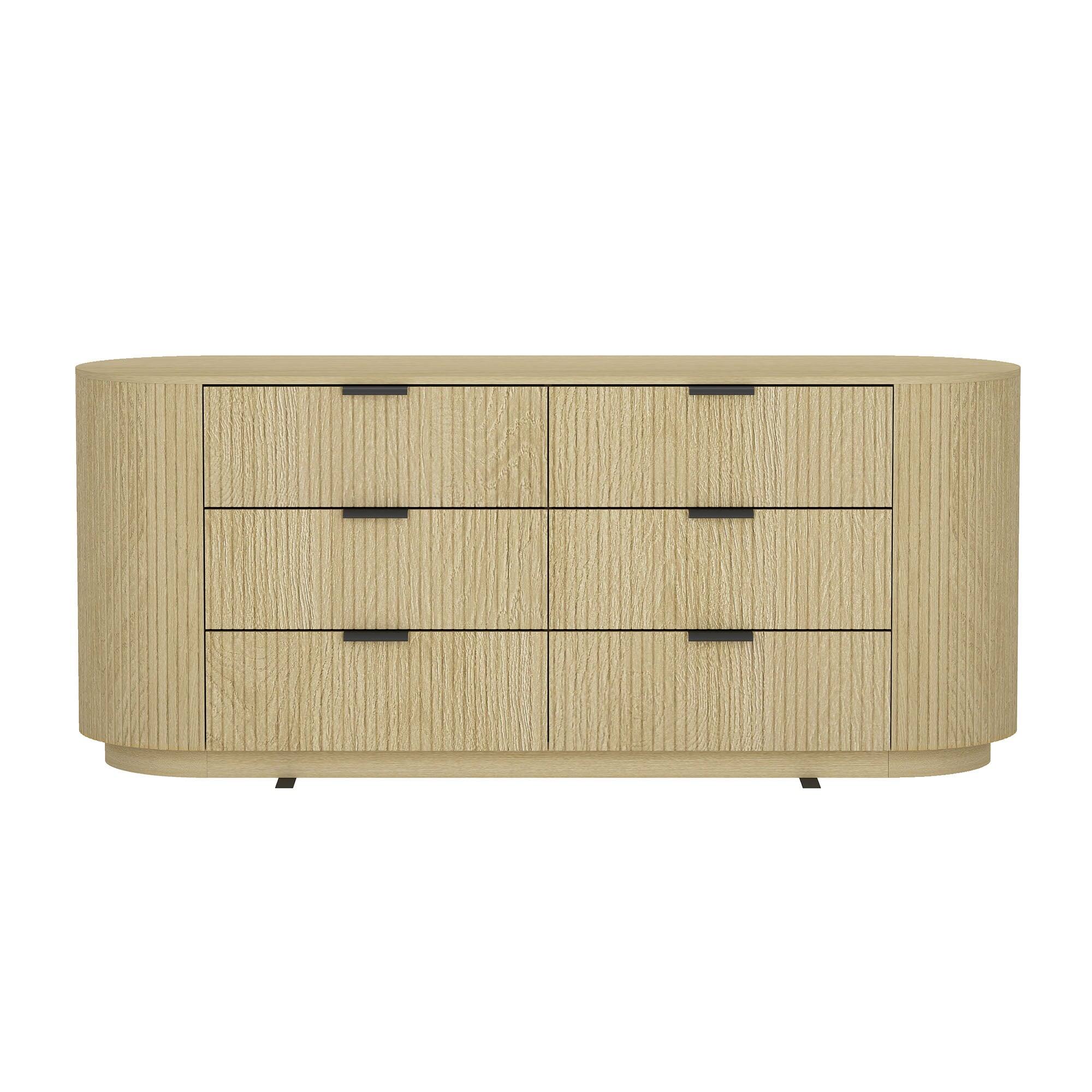 Front. Manhattan Comfort - Olivia Modern 71" Dresser - Natural Oak.
