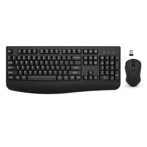 Comfort Essence - Wireless And Mouse Combo Full-sized Computer With Wrist Rest 3 Level Dpi Adjustable For Windows Os - Black