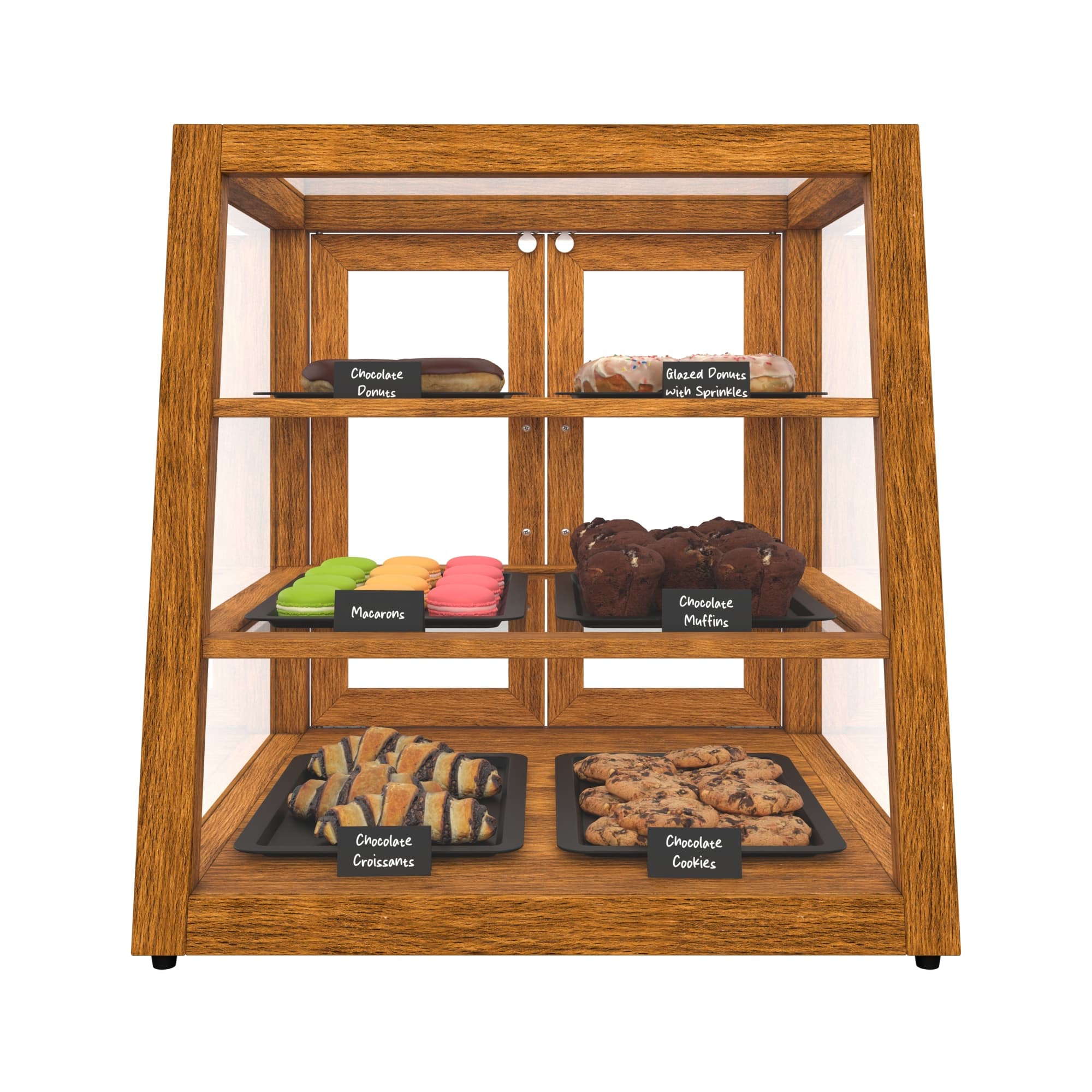 Koolmore - 21 In. Artisan Light Wooden Slanted Bakery Display Case 3.5 Cu. ft. (KM-BDW-21SLL) - Ash wood color