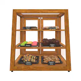 Koolmore - 21 In. Artisan Light Wooden Slanted Bakery Display Case 3.5 Cu. ft. (KM-BDW-21SLL) - Ash wood color