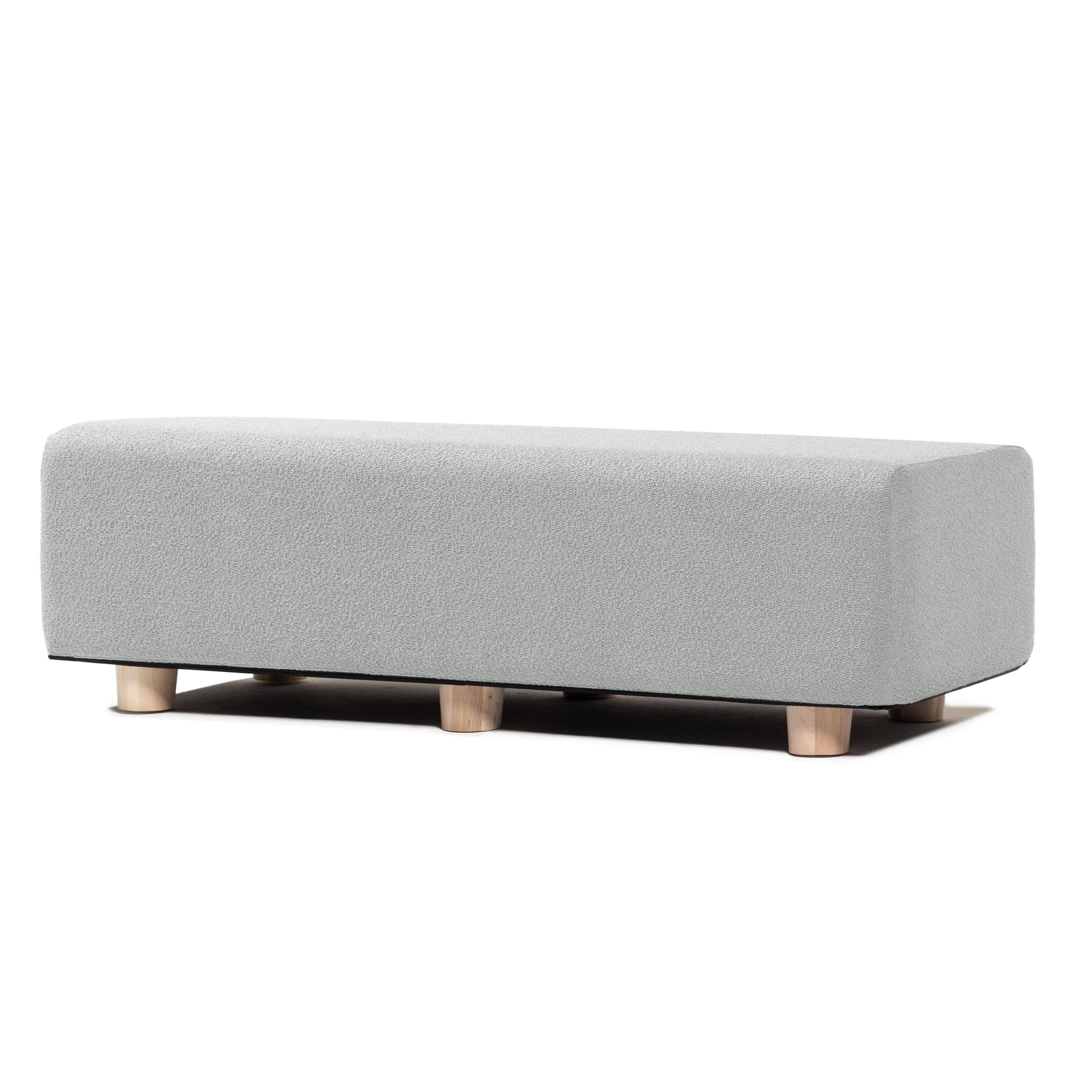 Jaxx - Caya 4-in-1 Large Bed Bench, Giant Ottoman, Dining Bench, and Yoga and Massage Platform, Queen, Boucle - Silver