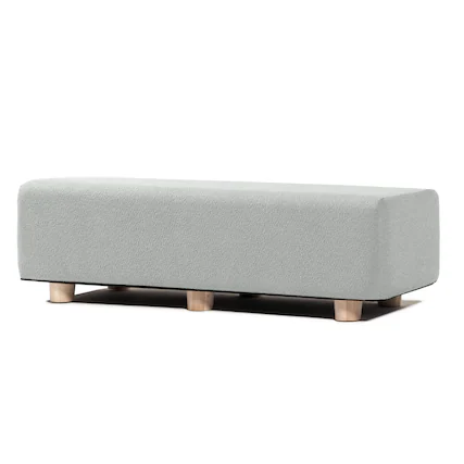 Front. Jaxx - Jaxx Caya 4-in-1 Large Bed Bench, Giant Ottoman, Dining Bench, and Yoga and Massage Platform, King, Boucle Silver - Silver.