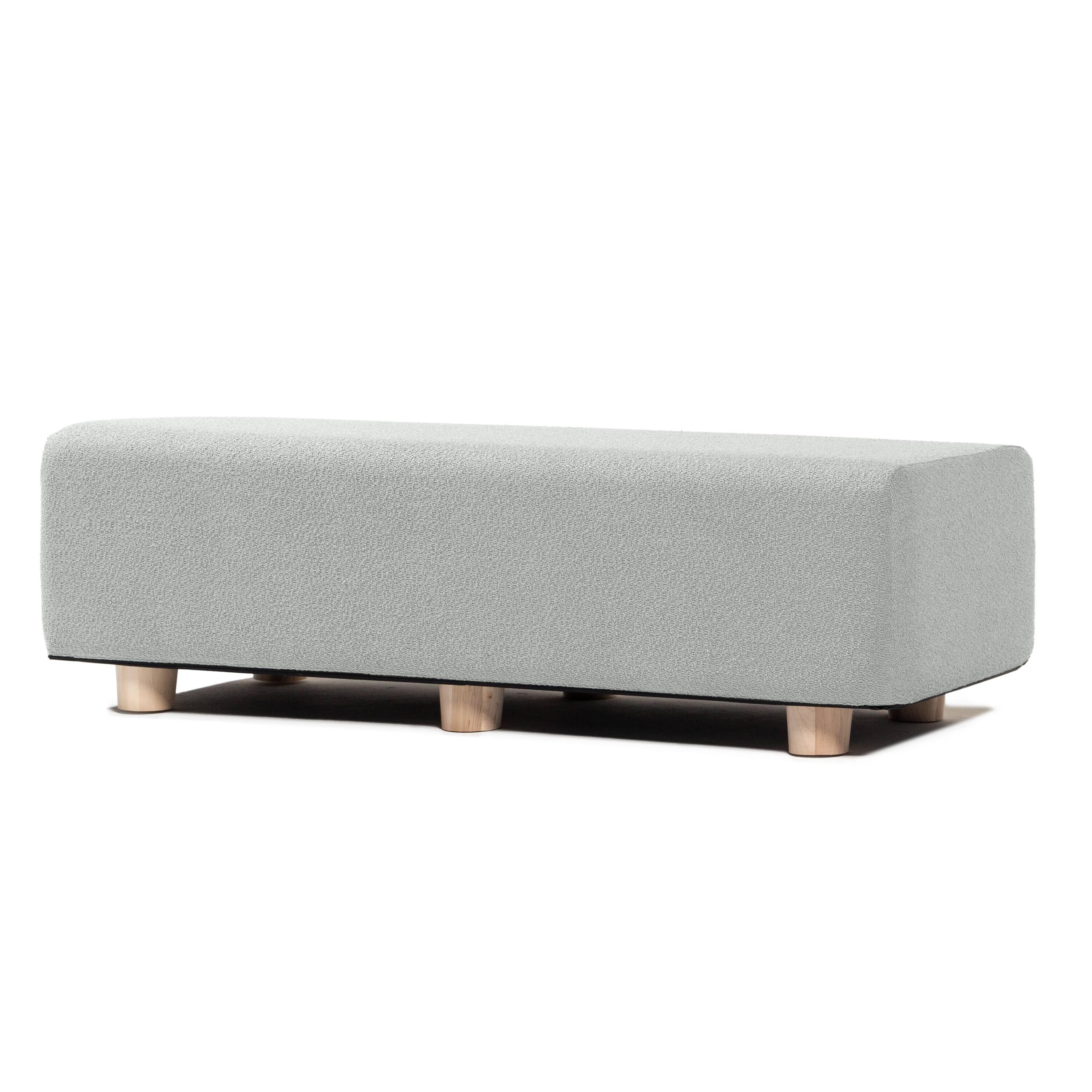 Front. Jaxx - Jaxx Caya 4-in-1 Large Bed Bench, Giant Ottoman, Dining Bench, and Yoga and Massage Platform, King, Boucle Silver - Silver.