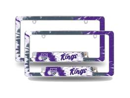 Rico Industries - Sacramento Kings Chrome Metal (Set of 2) License Plate Frames with Bold Tie Dye Design - Multi