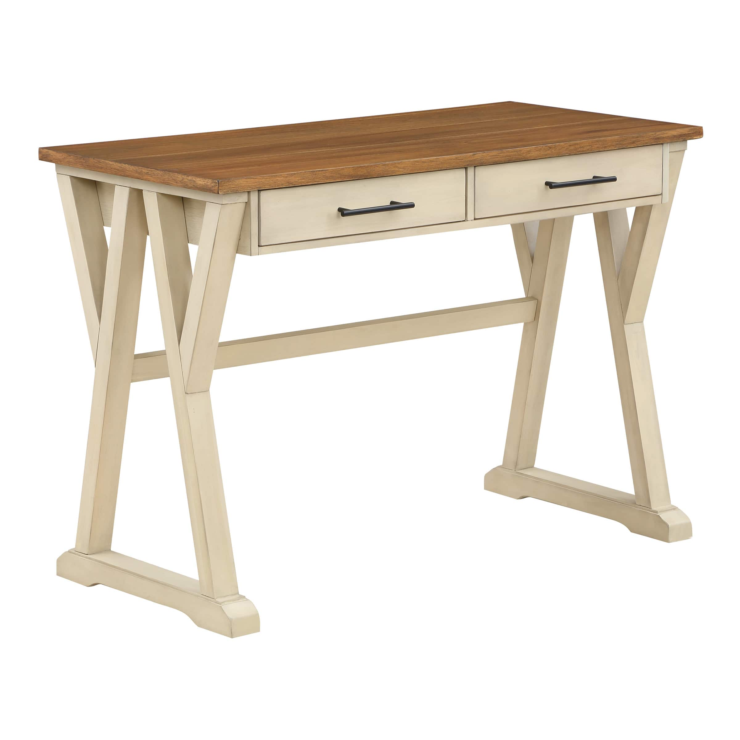 OSP Home Furnishings – Jericho Rustic Writing Desk – Antique White Sansujyuku sansujyuku.com