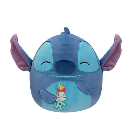 Front. Disney - Squishmallows Disney 8 Inch Plush | Stitch with Scrump - Blue.