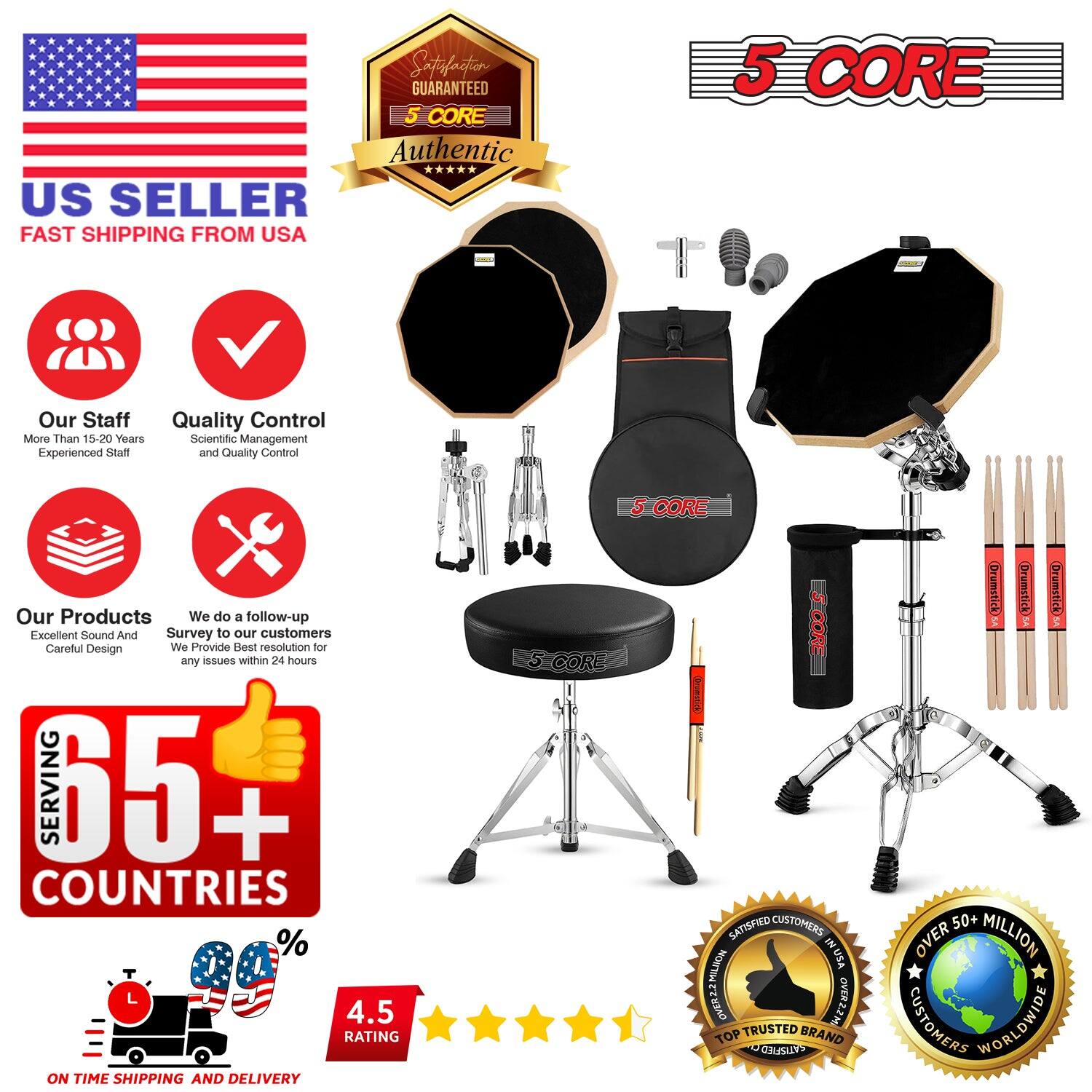 **US SELLER**  
FAST SHIPPING FROM USA  

**5 CORE**  
Authentic  

**Our Staff**  
More Than 15-20 Years Experienced Staff  

**Quality Control**  
Scientific Management and Quality Control  

**Our Products**  
Excellent Sound And Careful Design  

**We do a follow-up Survey to our customers**  
any issues within 24 hours  

**SERVING 65+ COUNTRIES**  

**ON TIME SHIPPING AND DELIVERY**  
99%  

**4.5 RATING**  

**SATISFIED CUSTOMERS**  
IN USA  

**OVER 50+ MILLION CUSTOMERS WORLDWIDE**  

**TOP TRUSTED BRAND**