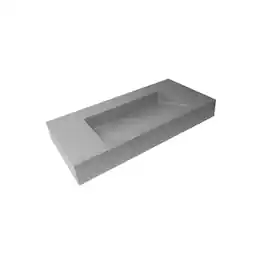 Alfi - 40" Solid Concrete Rectangular Countertop Sink - Gray