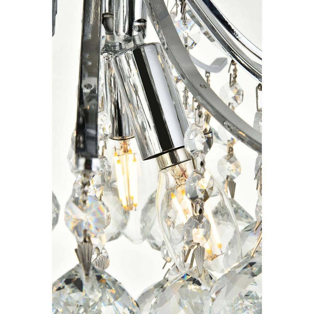 Angle. Elegant Lighting - Toureg 3 light Chrome Flush Mount Clear Royal Cut Crystal - Chrome.