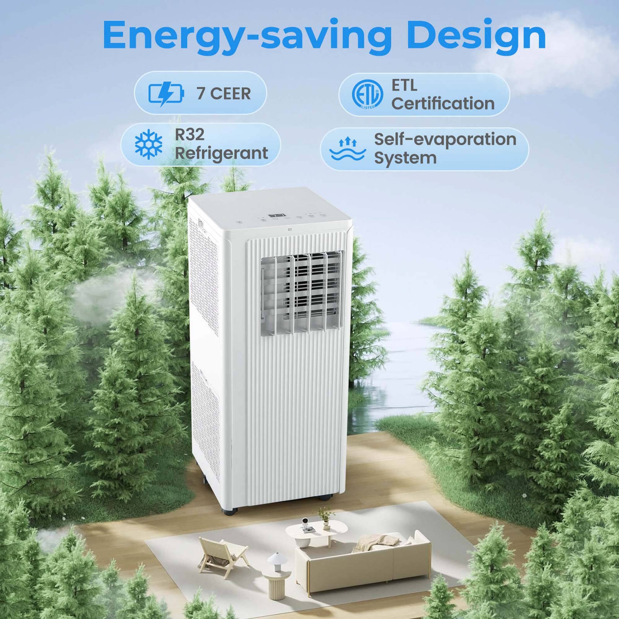 Energy-saving Design  
- 7 CEER  
- R32 Refrigerant  
- ETL Certification  
- Self-evaporation System