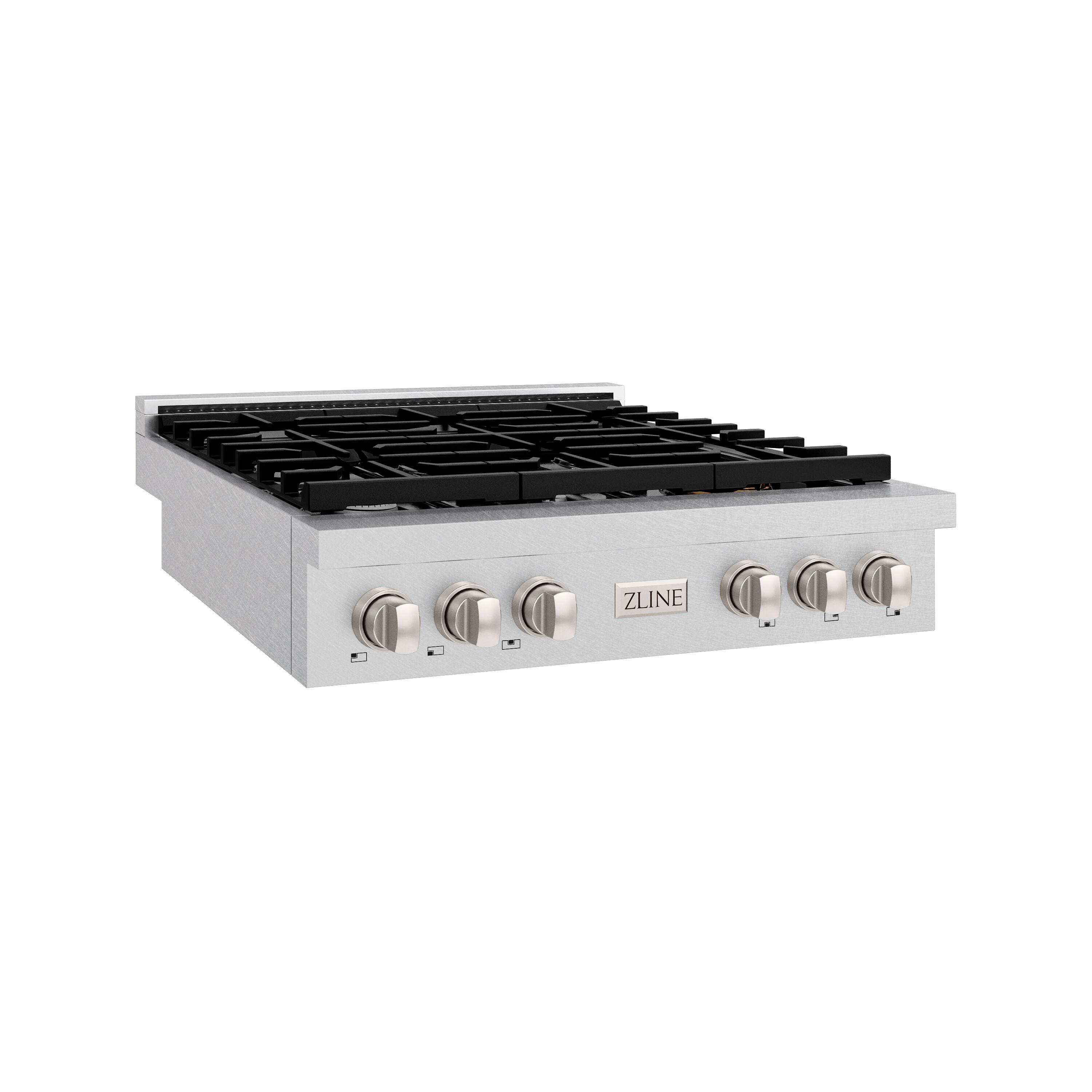 Angle. ZLINE - ZLINE 36 in. Paramount Gas Rangetop with 6 Burners (SRTS-36) - Stainless Steel.