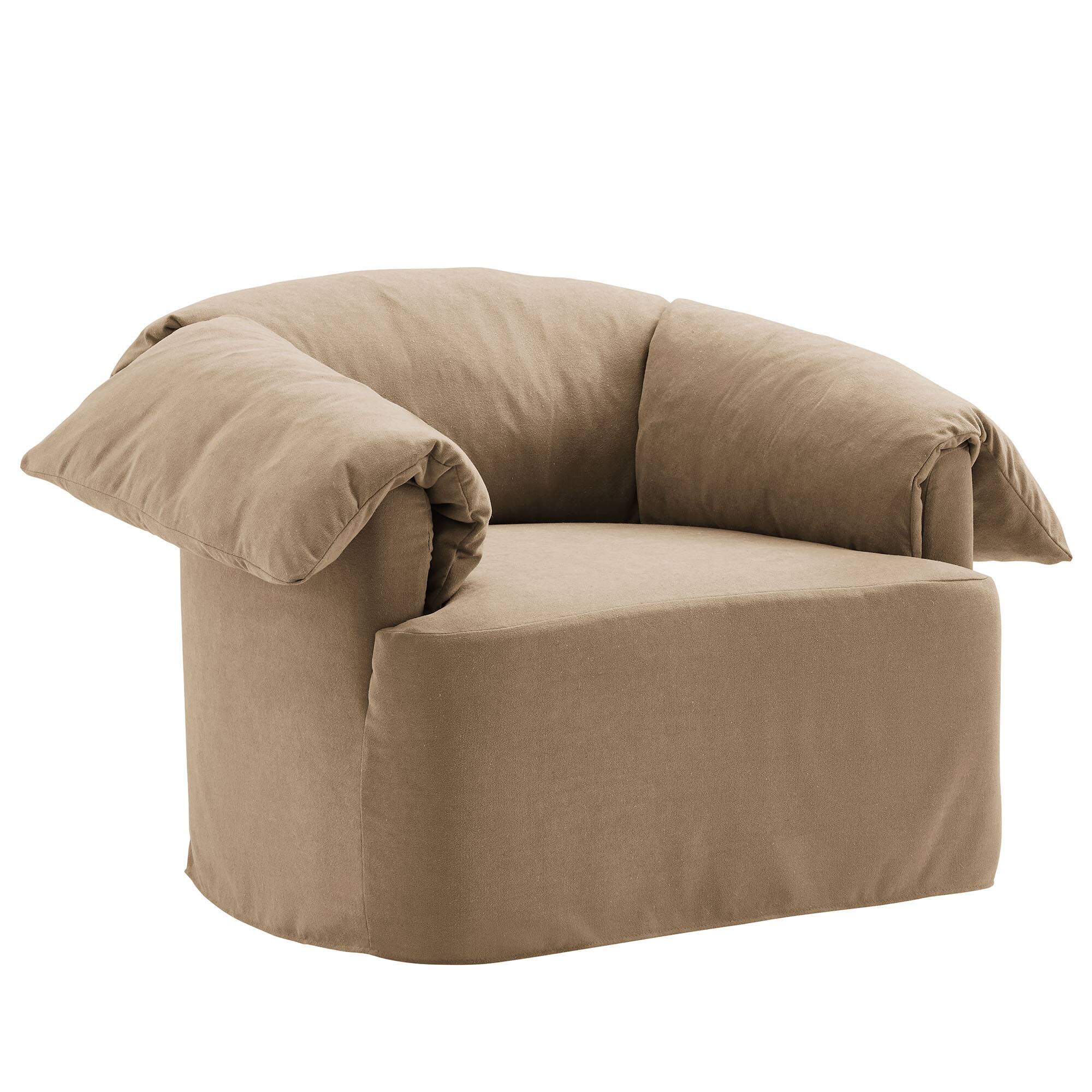 Angle. Modway - Lark Slipcovered Fabric Oversized Armchair by Modway - Almond.