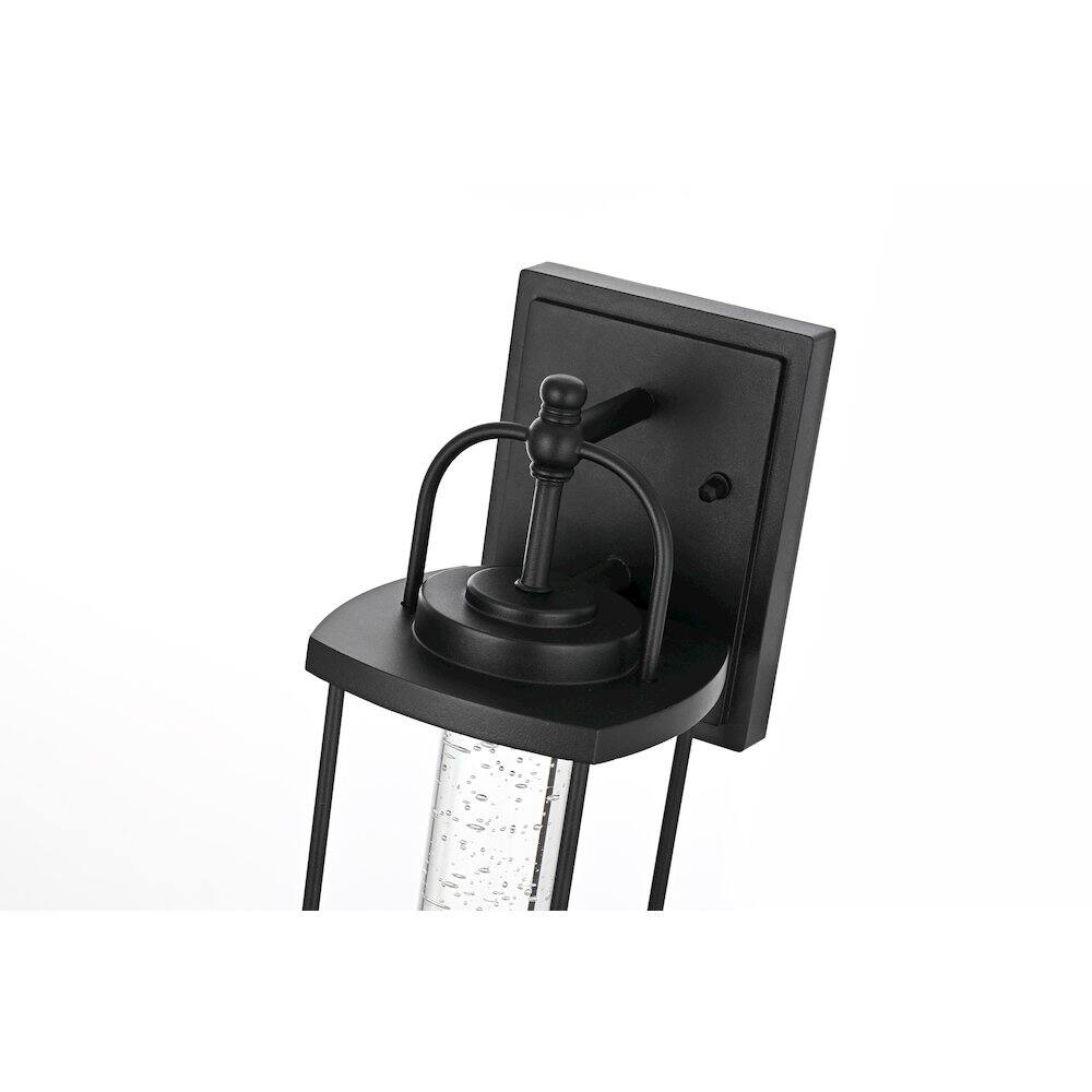 Left. Elegant Lighting - Zev 15 inch LED Outdoor Wall sconce in Black - Black And Clear.