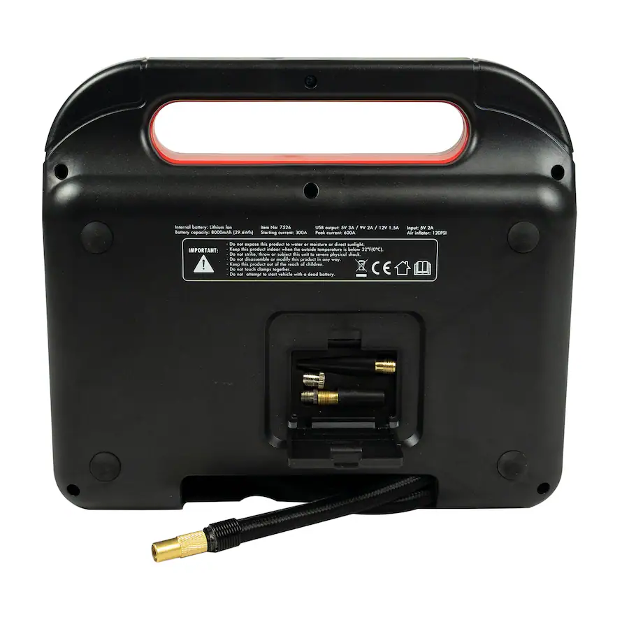 Wagan Tech 600 Amp Portable Jump Starter + Air Compressor Black 7526 ...