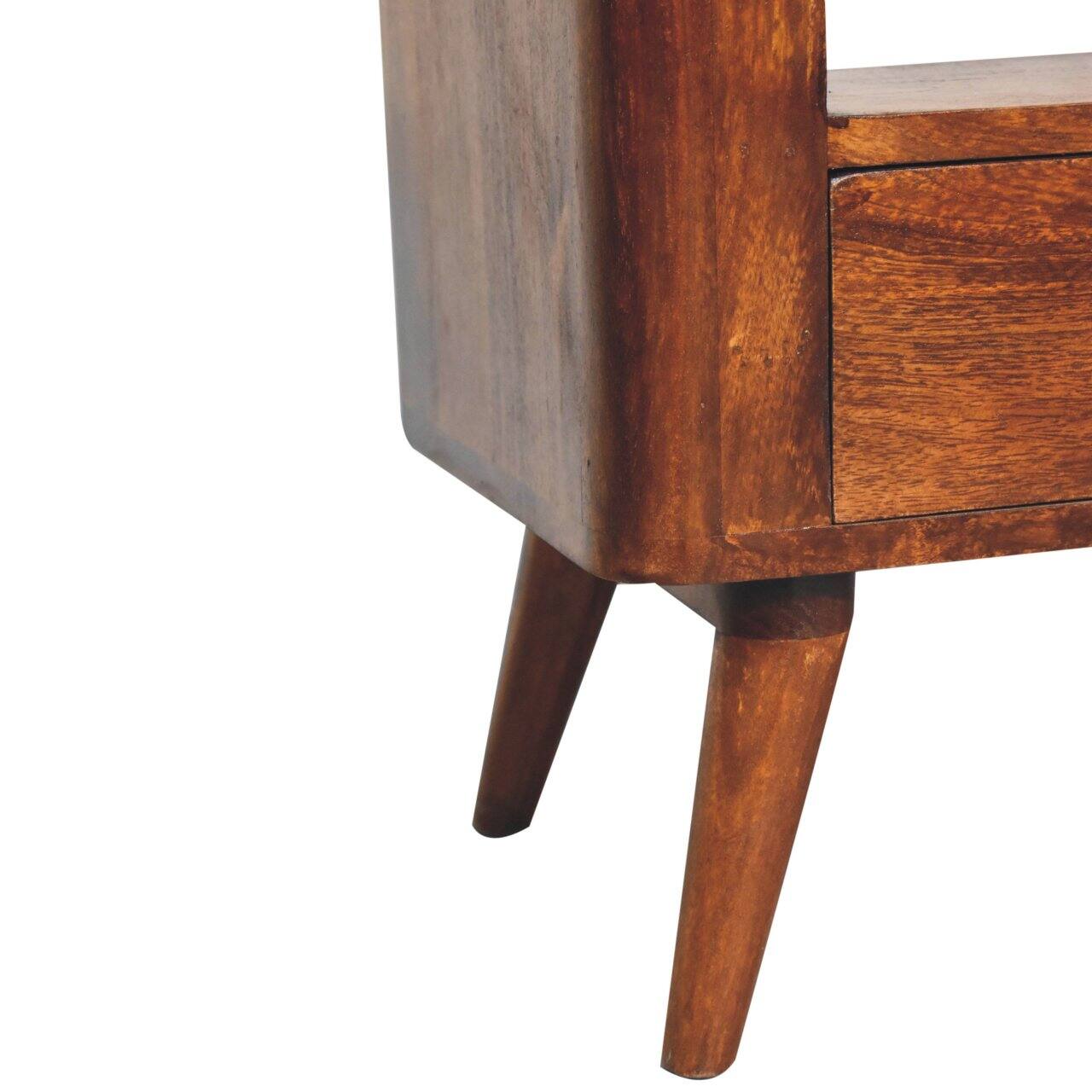 Alt View 4. Artisan Furniture - Artisan Furniture Solid Wood Bera Media Unit, 2 Drawers, 1 Open Slot, Dark Brown - Brown.