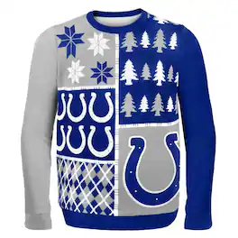 Forever Collectibles - Indianapolis Colts Busy Block NFL Ugly Sweater X-Large - Blue