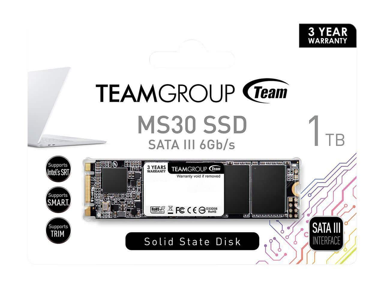 Team Group TEAMGROUP MS30 1TB SLC Cache 3D NAND TLC M.2 2280 SATA