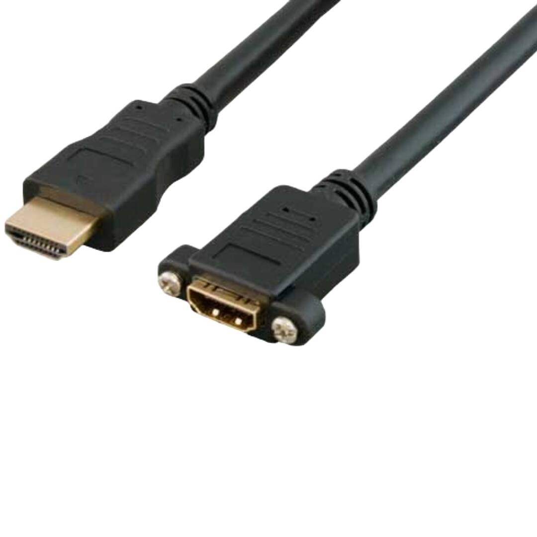 Sanoxy - 6ft HDMI Panel-Mount Male to Female Extension Cable with Ethernet - Black