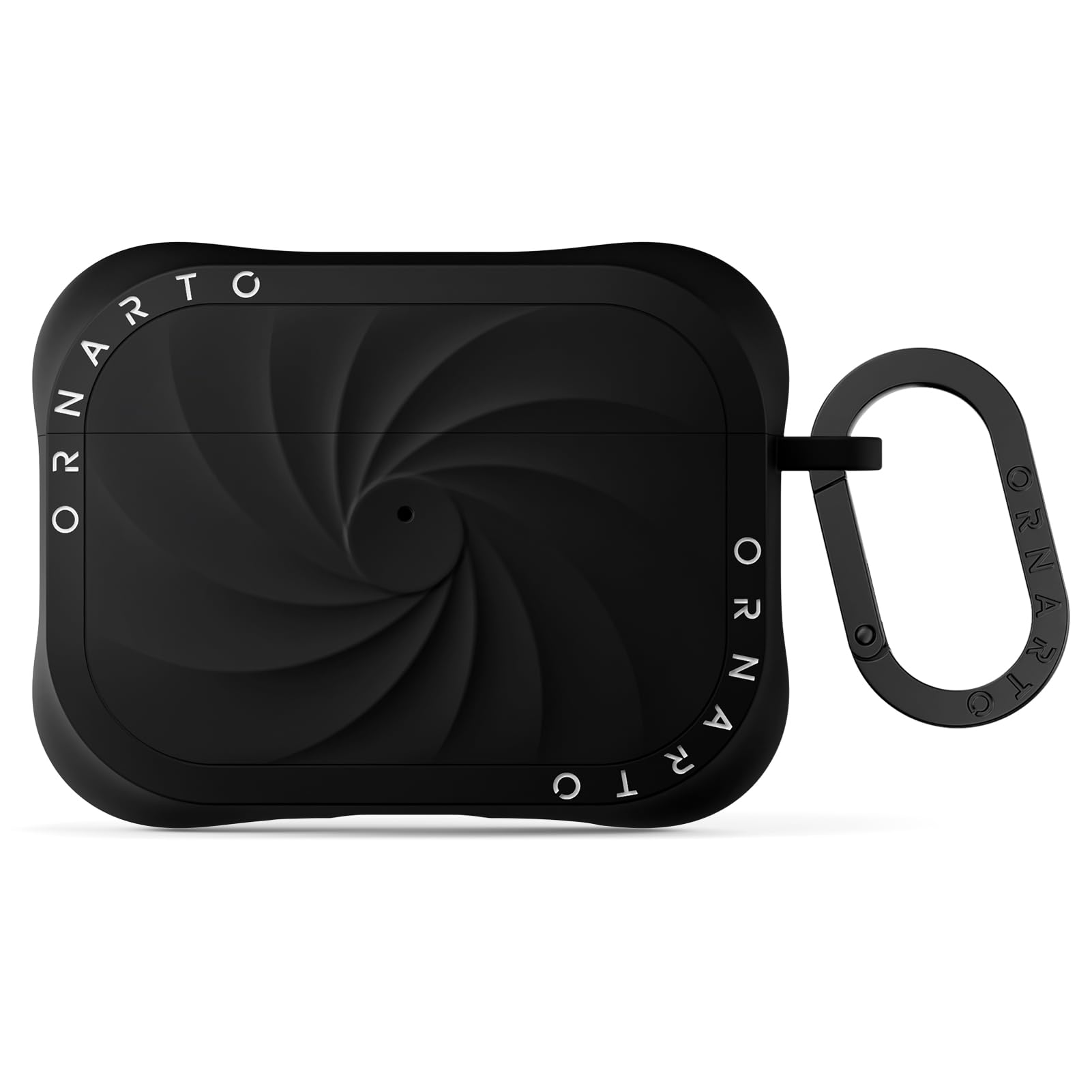 Ornarto - Vortuxe for AirPods Pro 3 Case 2025, Liquid Silicone Shockproof Cover with Carabiner - Black