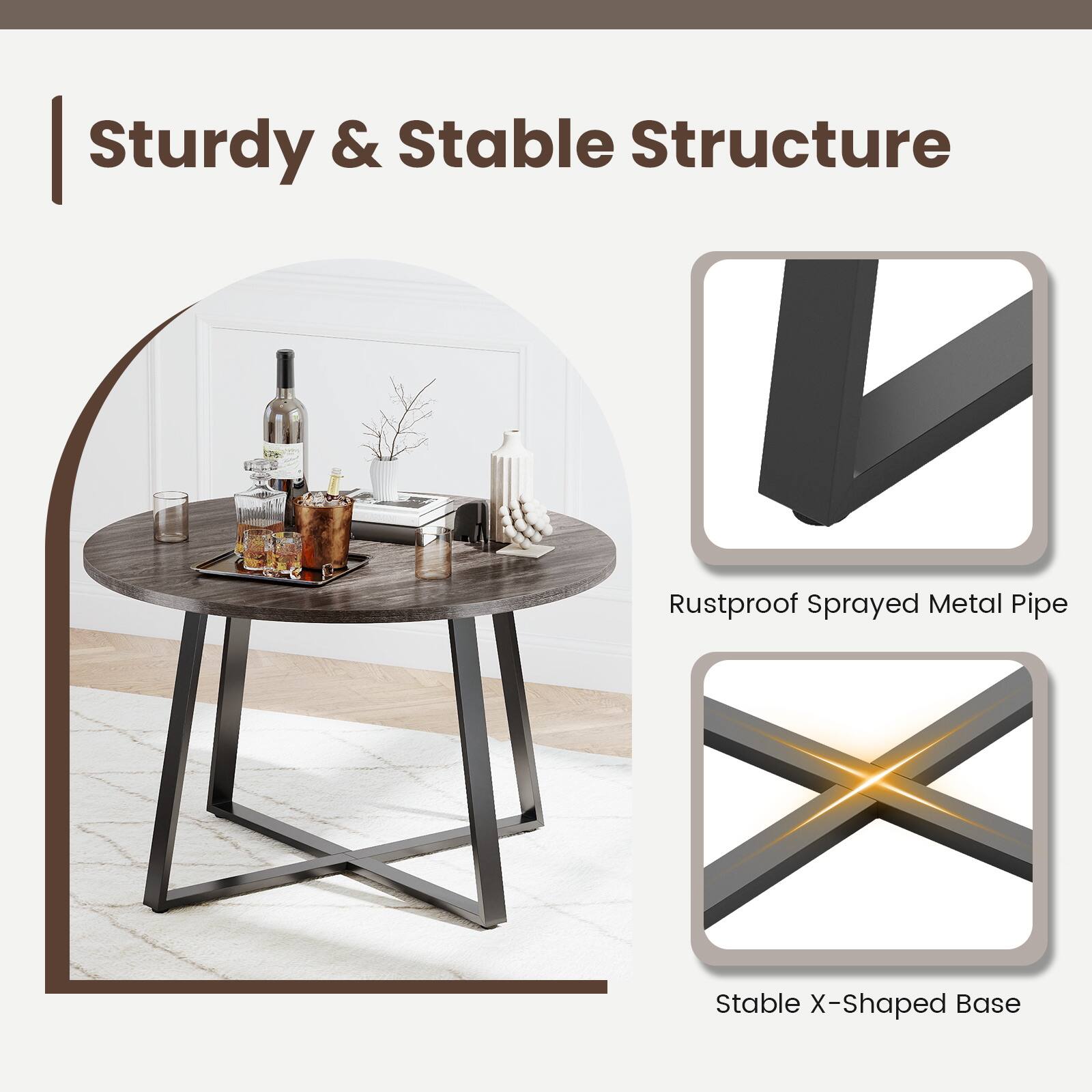 Sturdy & Stable Structure

- Rustproof Sprayed Metal Pipe
- Stable X-Shaped Base