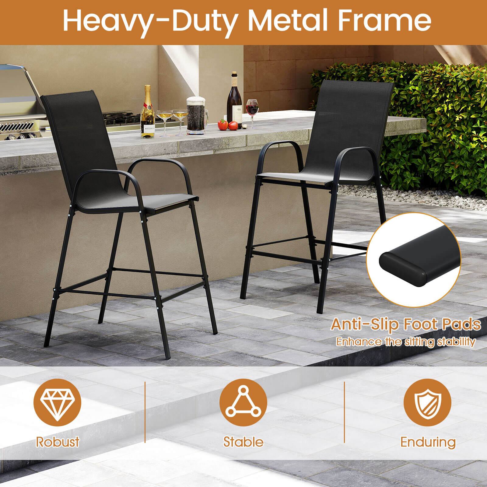Heavy-Duty Metal Frame

Anti-Slip Foot Pads  
Enhance the sitting stability

Robust  
Stable  
Enduring