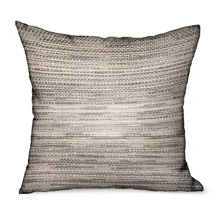 Front. Plutus Brands - Lake Weave Solid Luxury Outdoor Indoor Throw Pillow Double sided 16" x 16" - Silver.