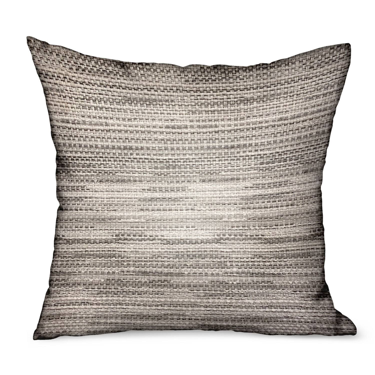 Front. Plutus Brands - Lake Weave Solid Luxury Outdoor Indoor Throw Pillow Double sided 16" x 16" - Silver.